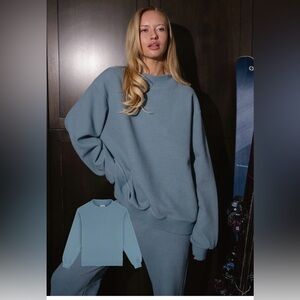 PARKE NIB SOLD OUT 💙Waffle Mockneck Pullover Glacier